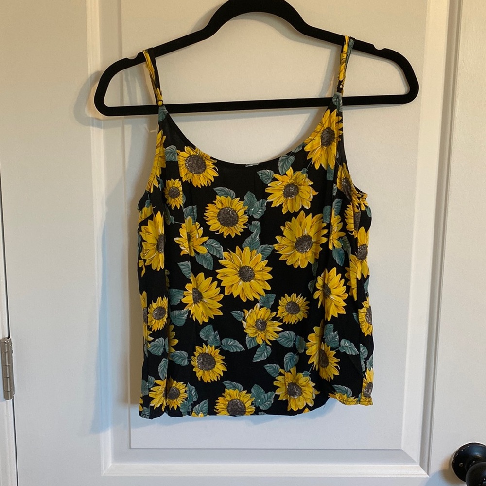 H&M divided sunflower tank top medium